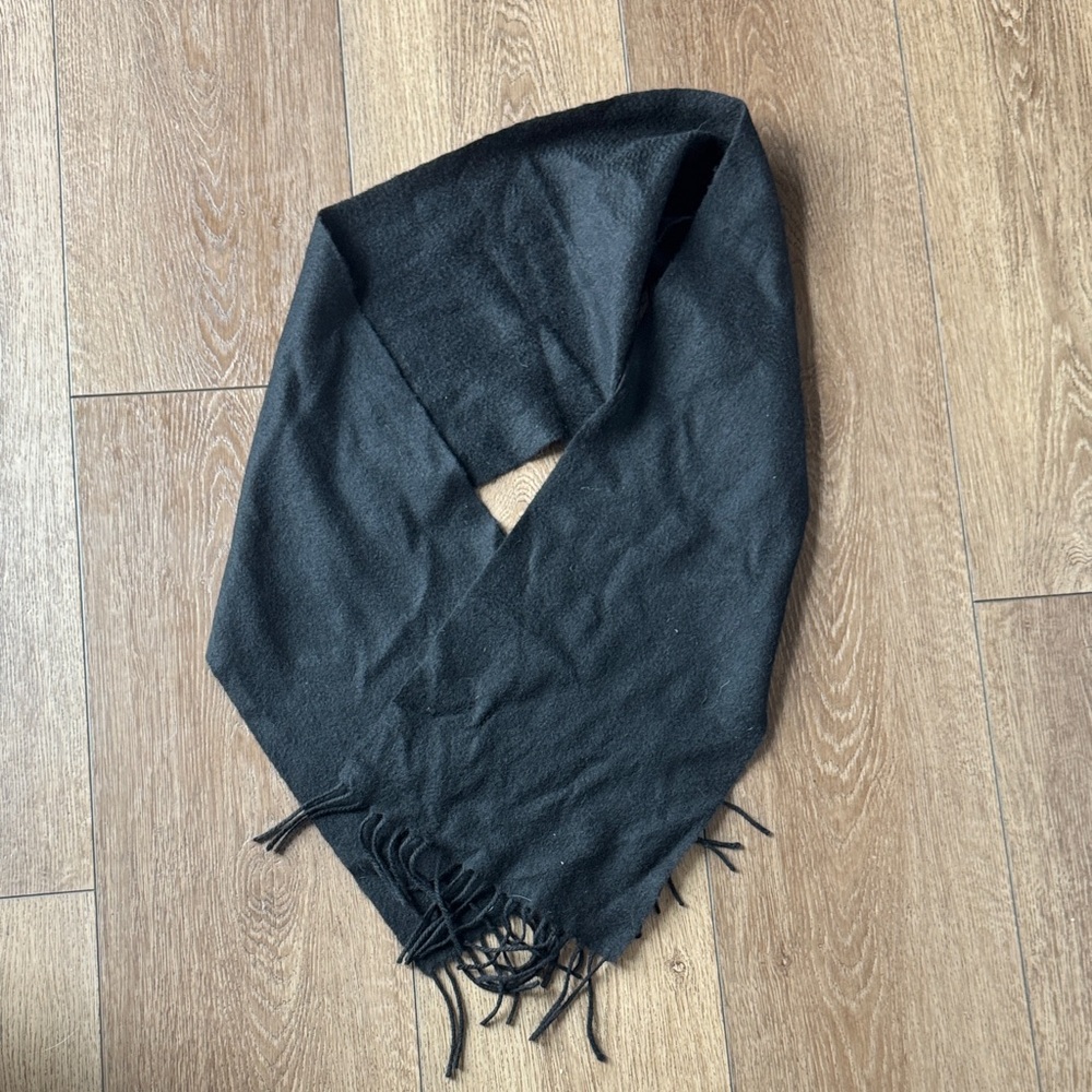 Super Soft Black Fringe Scarf